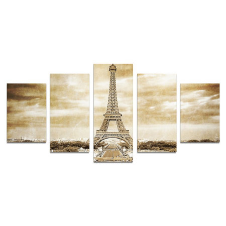Модульная картина "Париж в бежевых тонах" 110х50 К363