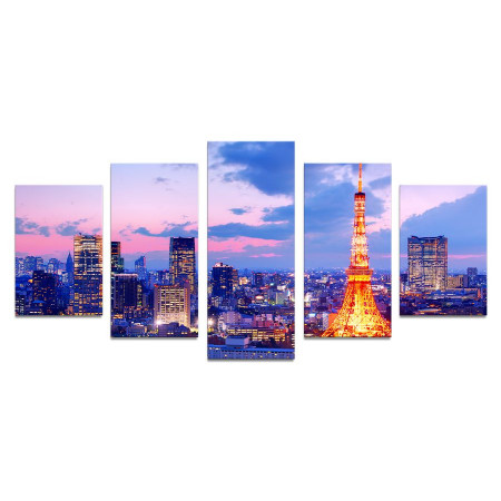 Модульная картина "Рассвет в Париже" 110х50 К342