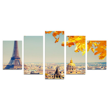 Модульная картина "Париж осенью" 110х50 К329