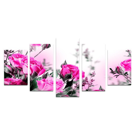 Модульная картина "Розовые розы" 110х50 К245