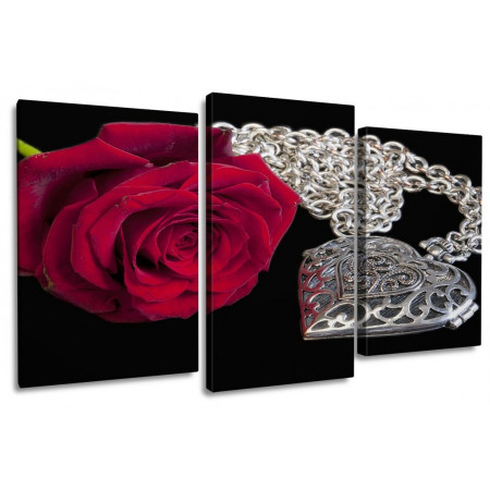 Модульная картина "Роза и серебряный кулон" 100х60 S609