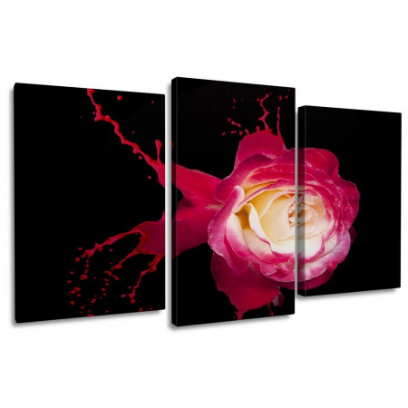 Модульная картина "Роза розовая брызги" 100х60 S596