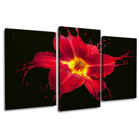 Модульная картина "Красная лилия брызги" 100х60 S585