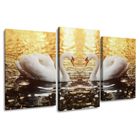 Модульная картина "Сказочно красивые лебеди" 100х60 S536