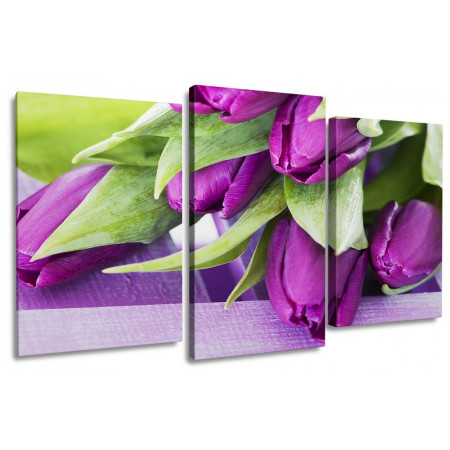 Модульная картина "Фиолетовые тюльпаны" 100х60 S432