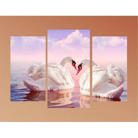 Модульная картина "Пара белоснежных лебедей" 60х80 ТР1784