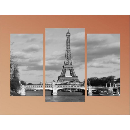 Модульная картина "Черно-белый Париж" 60х80 ТР1639