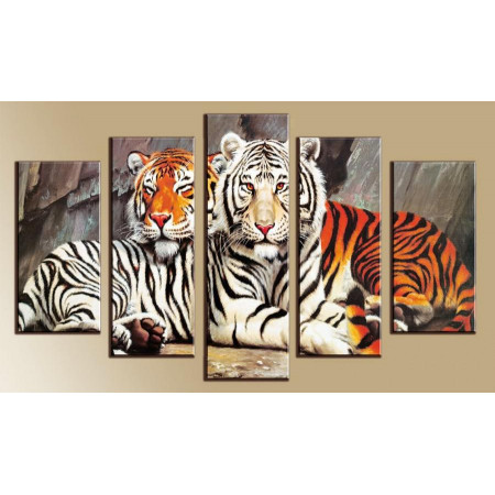 Модульная картина "Разные тигры" 80х140 М1088