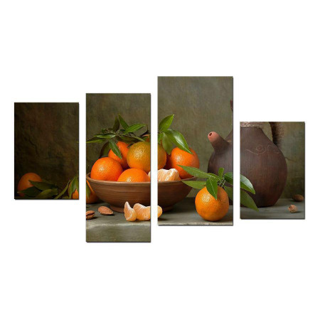 Модульная картина "Кувшин, мандарины" 80х130 ЧТ690