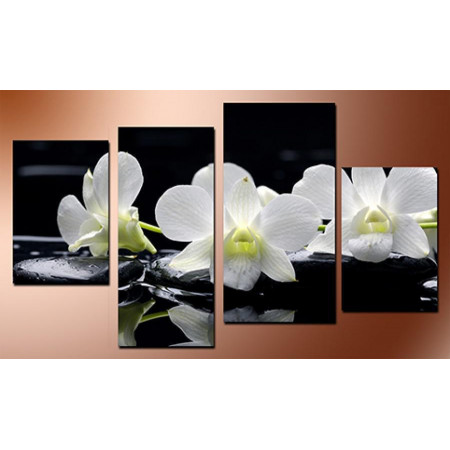 Модульная картина "Три белых орхидеи" 80х130 чт627