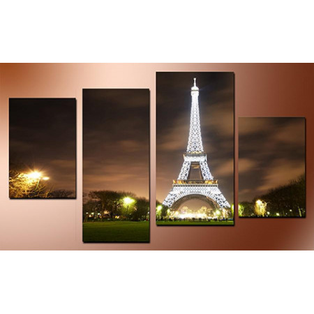 Модульная картина "Ночной Париж" 80х130 чт616