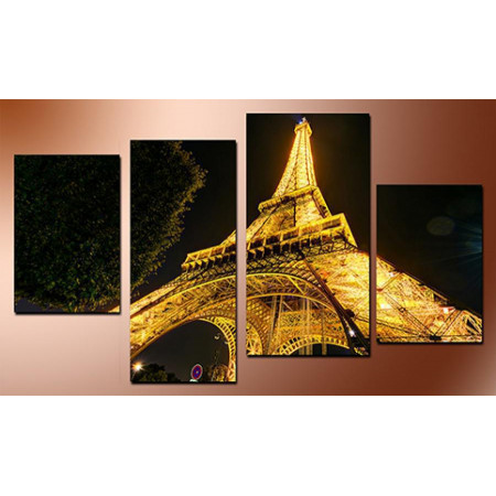 Модульная картина "Ночное небо Парижа" 80х130 чт607