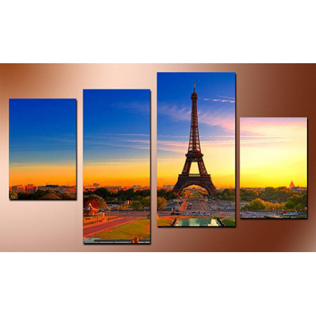 Модульная картина "Париж на закате" 80х130 чт604