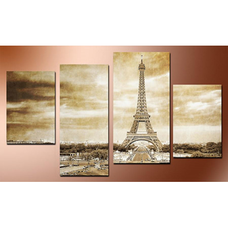 Модульная картина "Париж в бежевых тонах" 80х130 чт602