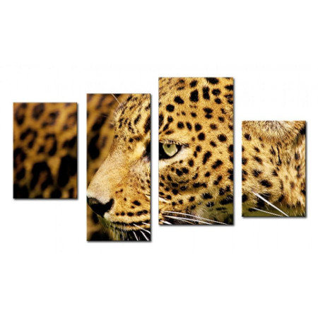 Модульная картина "Зеленоглазый леопард" 80х130 чт533