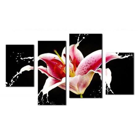 Модульная картина "Розовая лилии брызги" 80х130 чт395