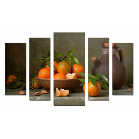 Модульная картина "Кувшин, мандарины" 70х120 Ш910