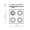 Встраиваемый светильник Azzardo Caro 4 Square AZ2443