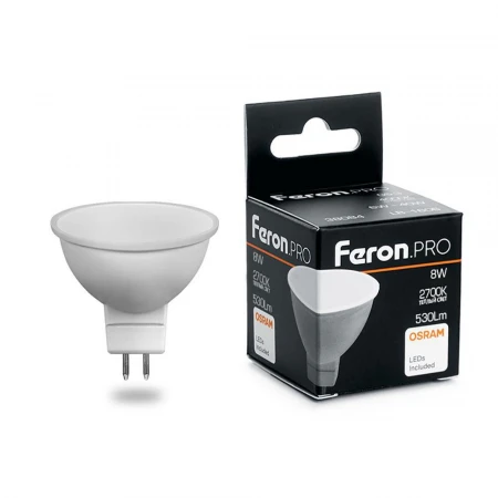 Лампа светодиодная Feron.PRO LB-1608 MR16 G5.3 8W 2700K OSRAM LED