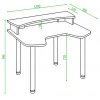 Стол компьютерный Домино Lite СКЛ-Игр120МО+НКИЛ120