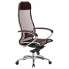 Кресло офисное S-1.04, темно-бордовый, кожа искусственная NewLeather, ткань сетчатая, армированная арамидным волокном