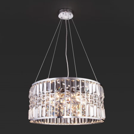 Подвесная хрустальная люстра Eurosvet 10116/5 хром/прозрачный хрусталь Strotskis