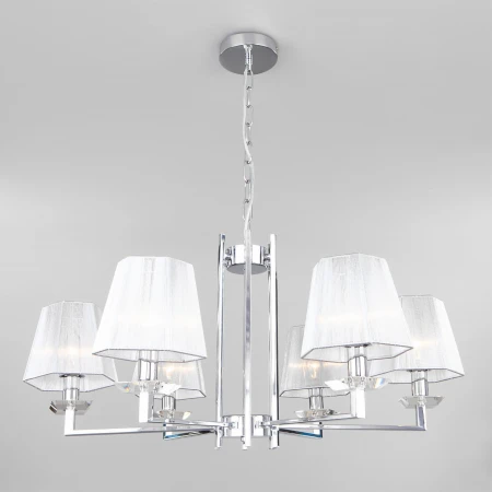 Подвесная люстра с абажурами Eurosvet 60114/6 хром
