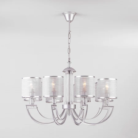 Подвесная люстра с абажурами Eurosvet 60099/8 серебро