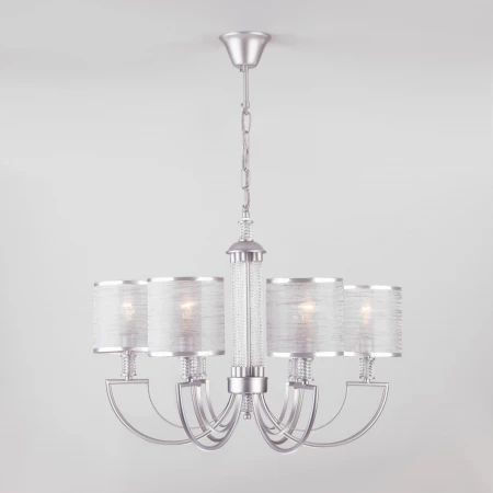 Классическая люстра с абажурами Eurosvet 60099/6 серебро
