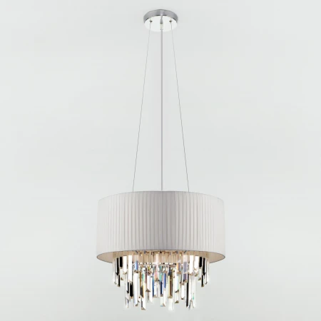 Подвесная люстра с хрусталем Eurosvet 10106/6 хром/прозрачный хрусталь Strotskis