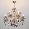 Большая хрустальная люстра Eurosvet 10103/12 хром/дымчатый хрусталь Strotskis
