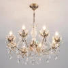 Подвесная люстра с хрусталем Eurosvet 10103/8 античная бронза/прозрачный хрусталь Strotskis