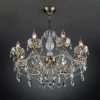 Подвесная люстра с хрусталем Eurosvet 10103/8 античная бронза/прозрачный хрусталь Strotskis