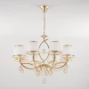 Классическая люстра с абажурами Eurosvet 60091/8 перламутровое золото Классическая люстра с абажурами Eurosvet 60091/8 перламутровое золото