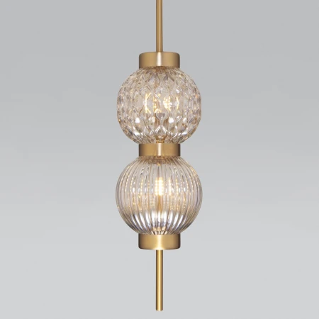 Подвесной светильник со стеклянными плафонами Eurosvet 50186/2 латунь