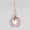 Подвесной светильник со стеклянным плафоном Eurosvet 50192/1 розовый