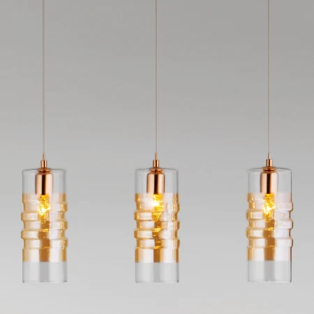 Подвесной светильник со стеклянными плафонами Eurosvet 50185/3 золото