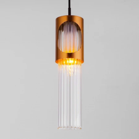 Подвесной светильник со стеклянным плафоном Eurosvet 50087/1 черный/бронза