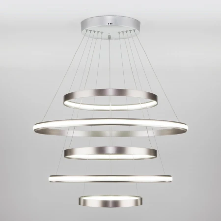 Подвесной светодиодный светильник с пультом управления Eurosvet 90179/5 сатин-никель