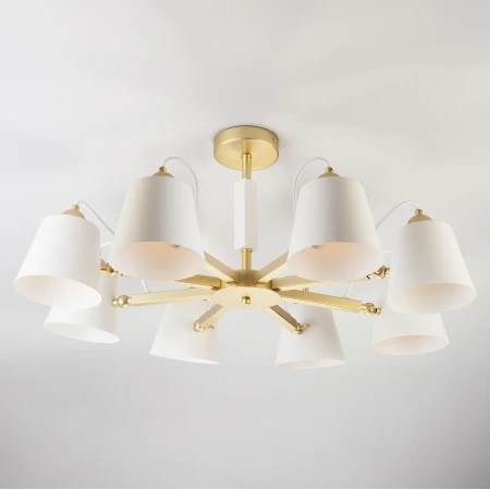 Люстра лофт с поворотными рожками и плафонами Eurosvet 70083/8 золото Люстра лофт с поворотными рожками и плафонами Eurosvet 70083/8 золото