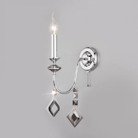 Бра с хрусталем Eurosvet 10110/1 хром/дымчатый хрусталь Strotskis