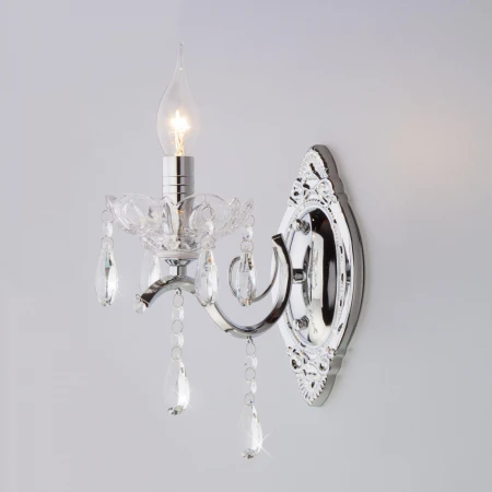 Бра с хрусталем Eurosvet 3188/1 хром/прозрачный хрусталь Strotskis