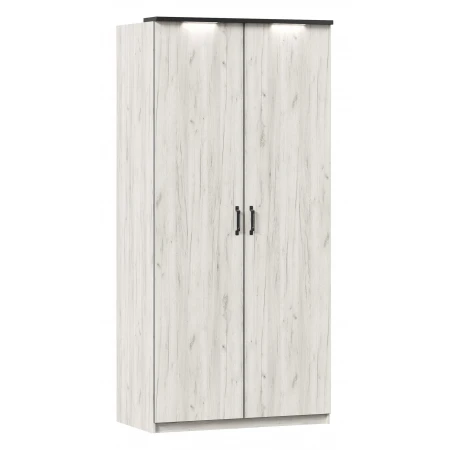 Шкаф 2-х дверный Техно дуб крафт белый 