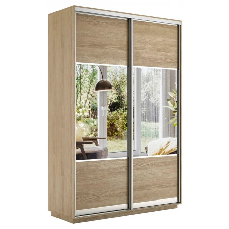 Шкафы-купе 2-х дверный Экспресс Комби дуо дуб сонома, зеркальный 