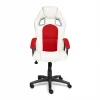 Кресло Driver, белый, красный, текстиль, экокожа