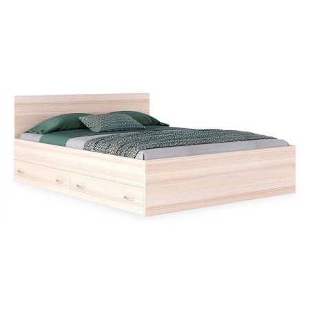 Кровать Виктория с ящиками дуб молочный