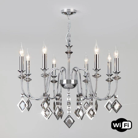 Люстра Eurosvet 10120/8 хром/дымчатый хрусталь Strotskis Smart Telao