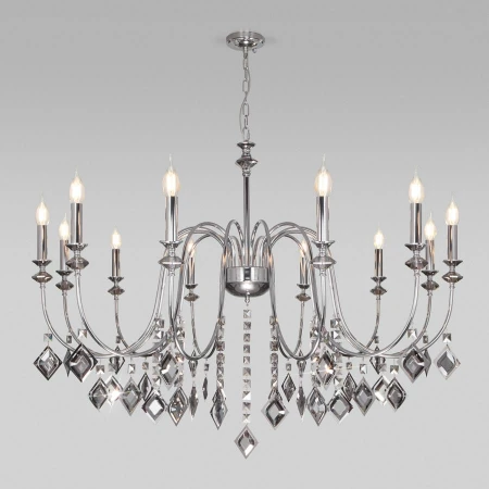 Люстра Eurosvet 10120/12 хром/дымчатый хрусталь Strotskis Smart (10110/12) Telao