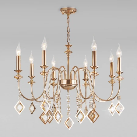 Подвесная люстра Eurosvet Telao 10120/8 золото/тонированный хрусталь Strotskis Smart