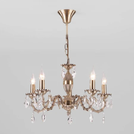 Подвесная люстра Eurosvet 10102/5 античная бронза/прозрачный хрусталь Strotskis